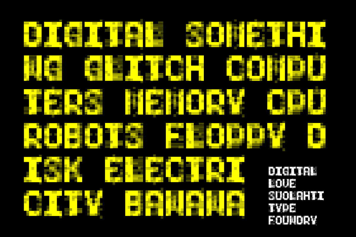 Pixel Font Bundle (+1 glitchy font), a Font by Suolahti Type (Photo 7 of 8)
