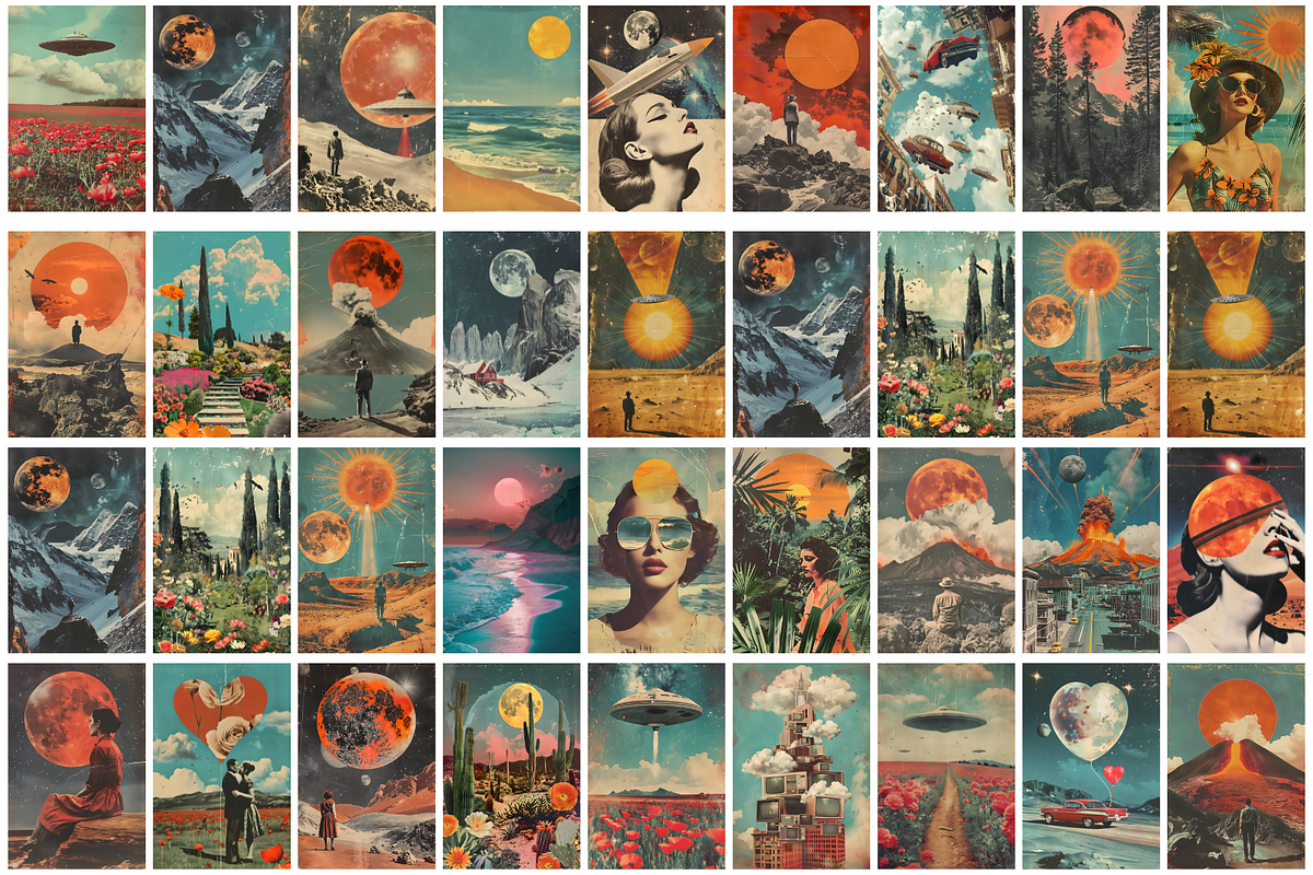 Retro Surreal Collage Posters, a Background Graphic by Amiraliya (Photo 9 of 9)