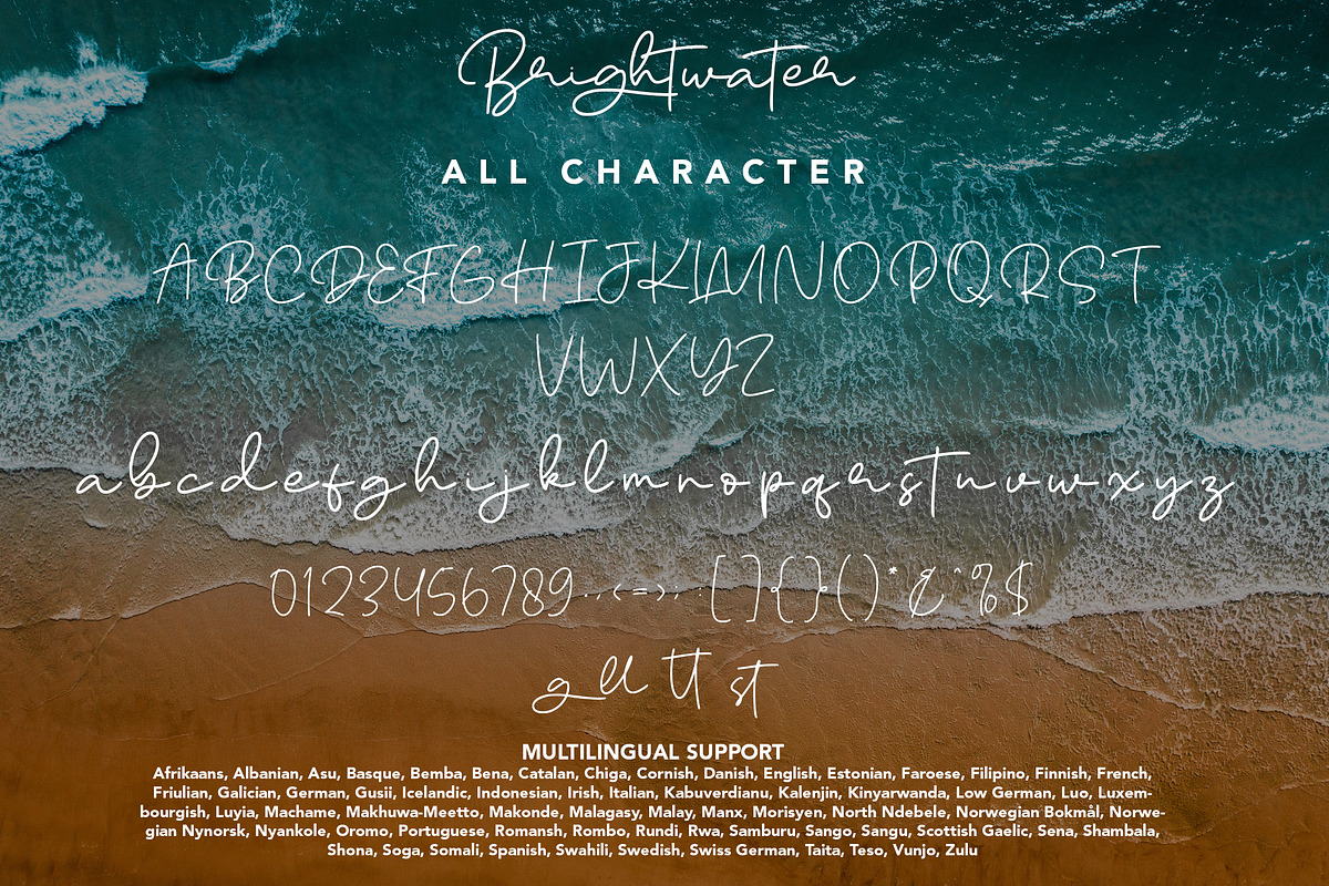 Brightwater - Cool Calligraphy Font, a Handwritten Font by Arendxstudio (Photo 7 of 10)