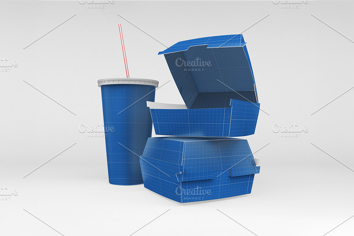 Fast Food Mockup, a Cups & Container Mockup by Qaleb Studio
