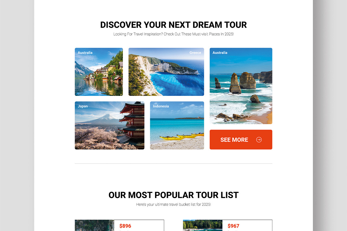 Travel Agency Landing Page Design, a Landing Page Template by MightyDesign (Photo 3 of 9)