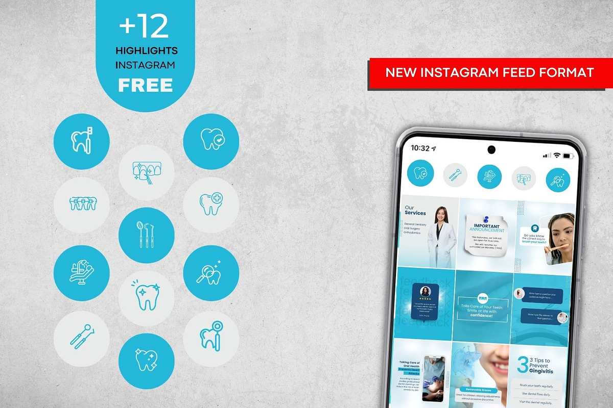 Dental Clinic Social Media Blue Pack, a Social Media Template by Gomes Web (Photo 4 of 4)