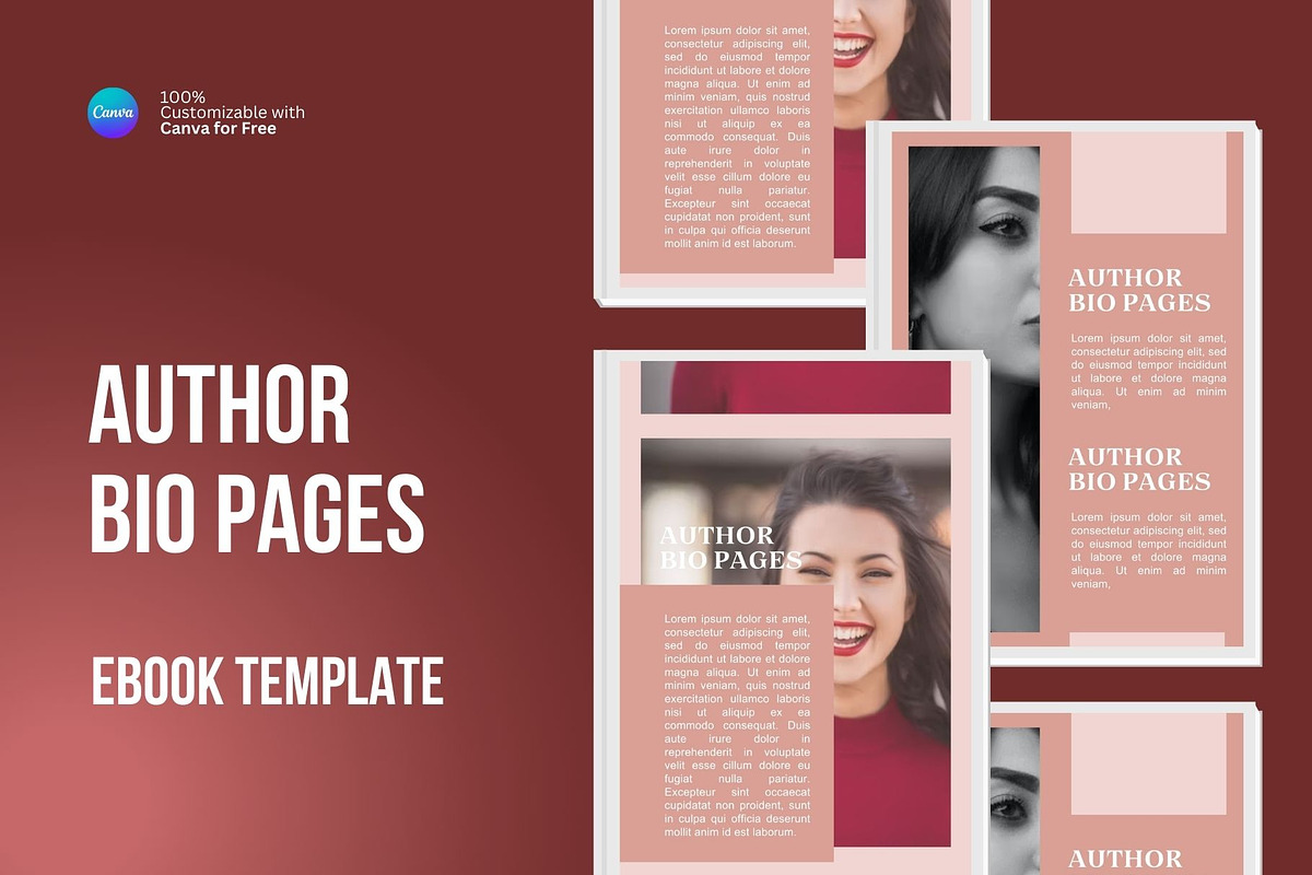 Maroon Ebook Template Canva