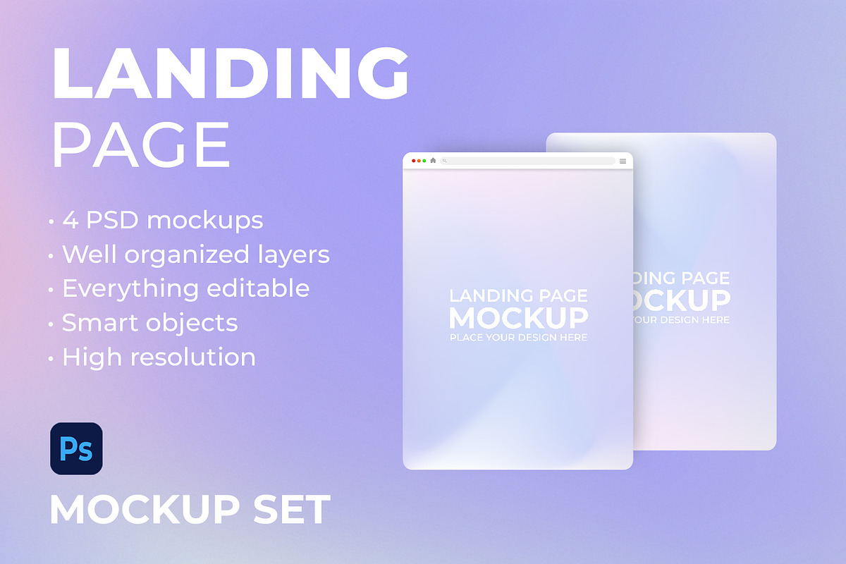 Landing page mockup, a Mac Mockup by tinuwiell (Photo 1 of 2)