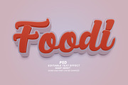 Foodi PSD 3D Editable Text Effect, a Layer Style Add-On by TrueVector (Thumbnail 1 of 2)