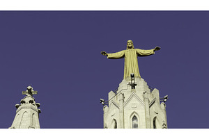 Majestic golden christ statue atop, an Architecture Photo by Media Whale Stock