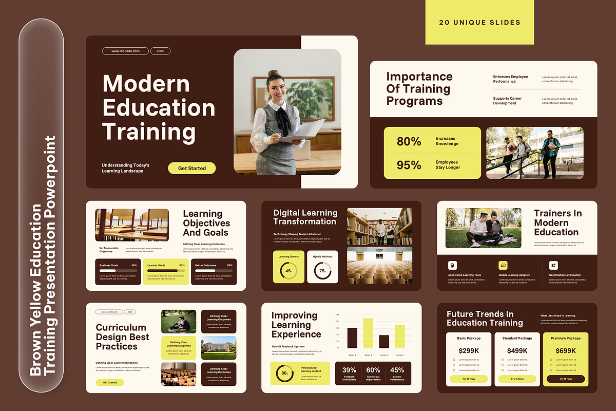 Brown Yellow Education Training, a Presentation Template by Sixtemp (Photo 1 of 3)