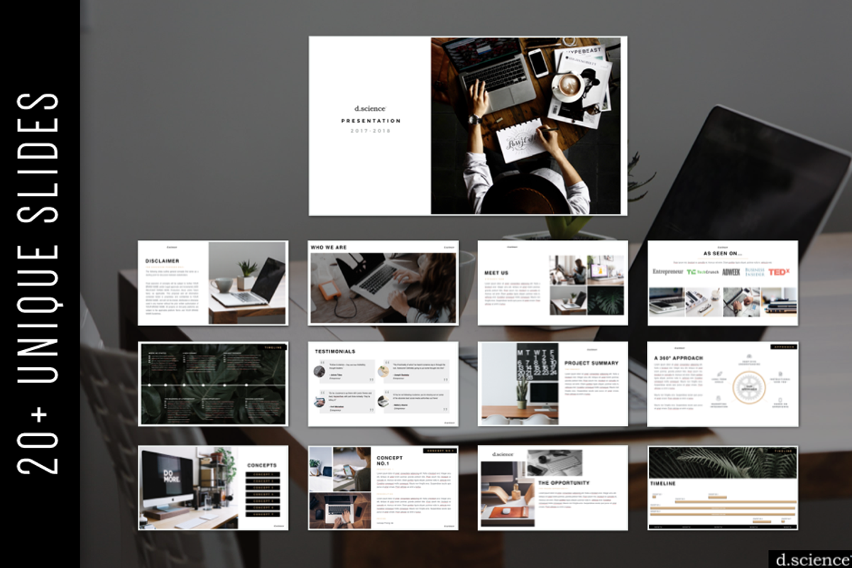 Creative Pitch Deck Startup Template, a Presentation Template by Template Monkey @dscience (Photo 4 of 14)