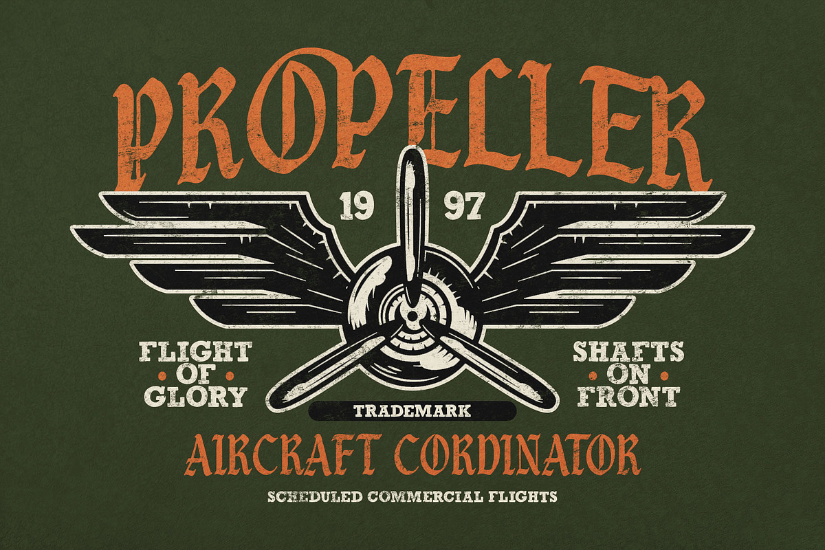 Black Jet Plane Typeface, a Blackletter Font by alit design (Photo 6 of 17)