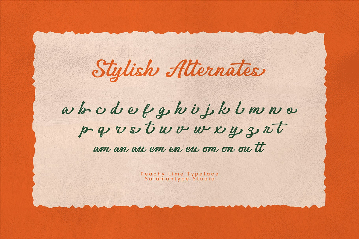 Peachy Lime – Retro Script Font, a Script Font by Salamahtype (Photo 7 of 8)