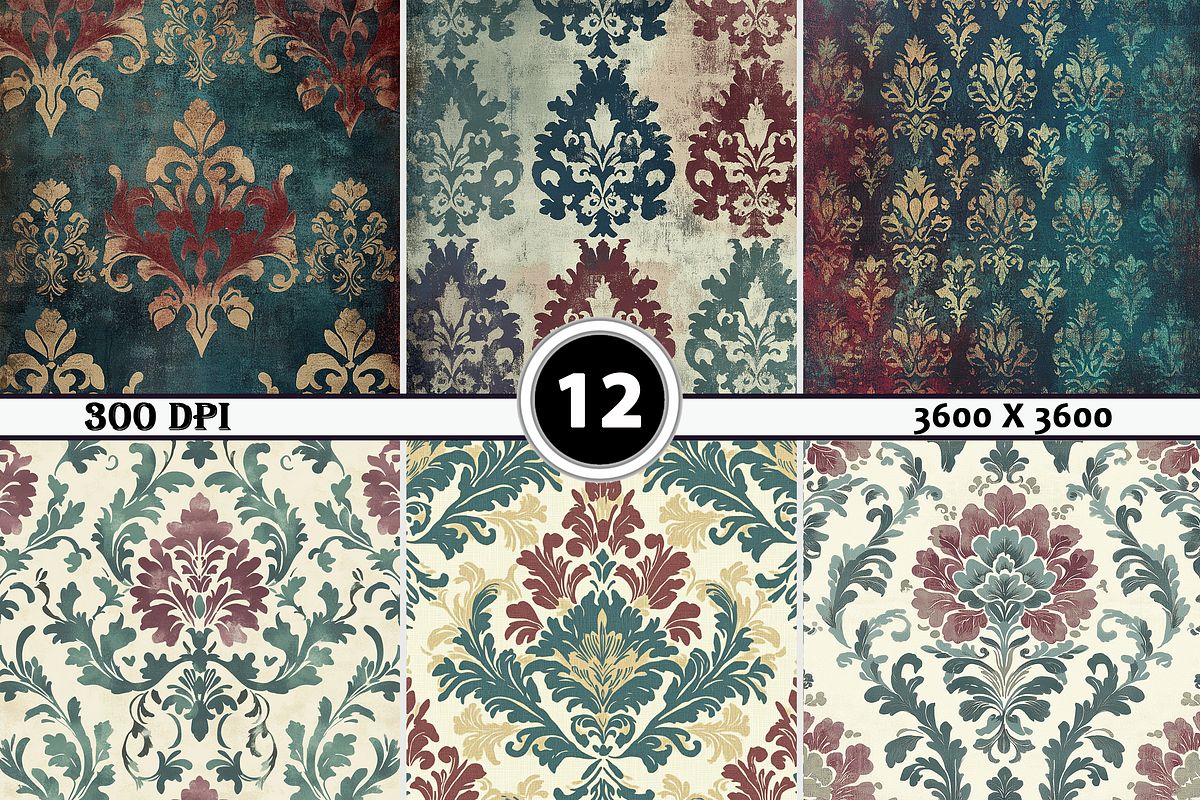 Classic Damask Pattern, a Pattern Graphic by Printable Treasure (Photo 2 of 2)