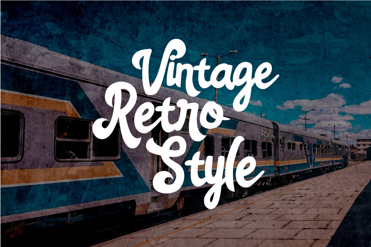 Amegach Vintage Retro Font, a Script Font by suhadidesign (Photo 3 of 8)