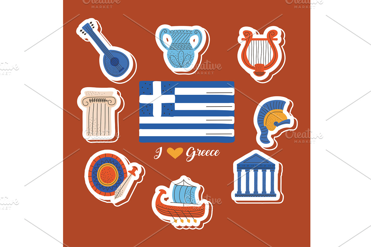 greece culture banner, an Object Illustration by studiogstock