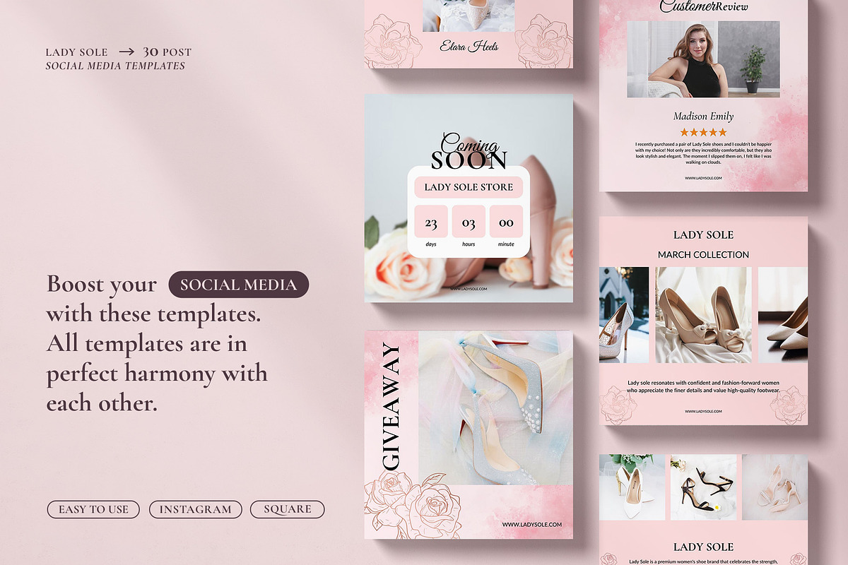 Lady Sole | Shoe Shop Canva Template, a Social Media Template by prajapixels (Photo 2 of 6)
