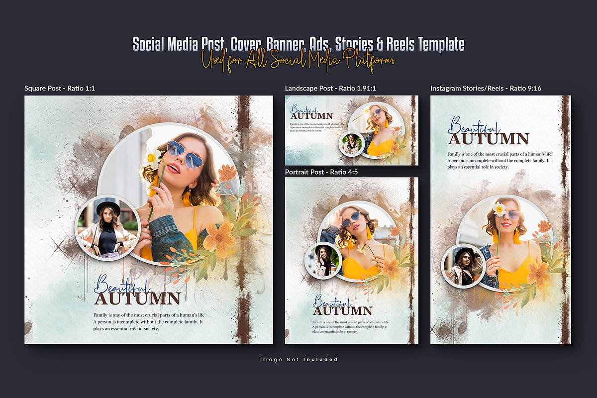 Photo Effect  Social Media Post Set, a Social Media Template by Creative_View (Photo 2 of 8)