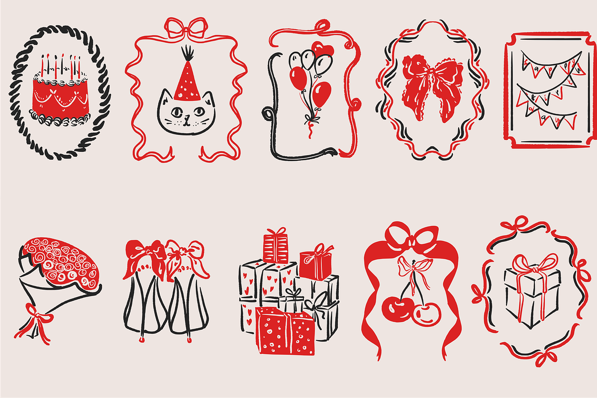 Birthday Party Clip Art SVG, PNG, a Decorative Illustration by Anada Arty (Photo 7 of 25)
