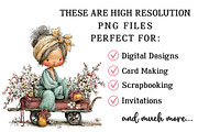 Cherry Girl PNG Clipart Set, a Seasonal Illustration by OK Design (Thumbnail 6 of 6)