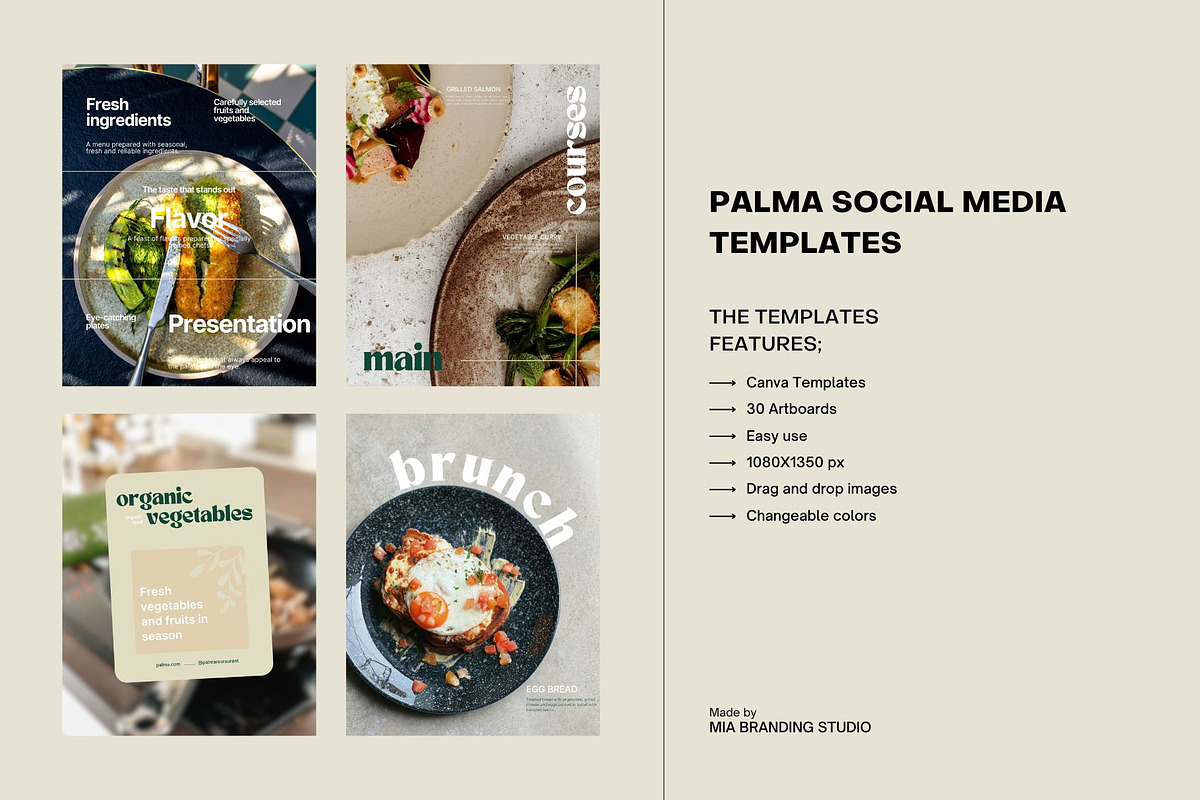 Palma Restaurant Templates | Canva, a Social Media Template by Mia Branding Studio (Photo 8 of 8)