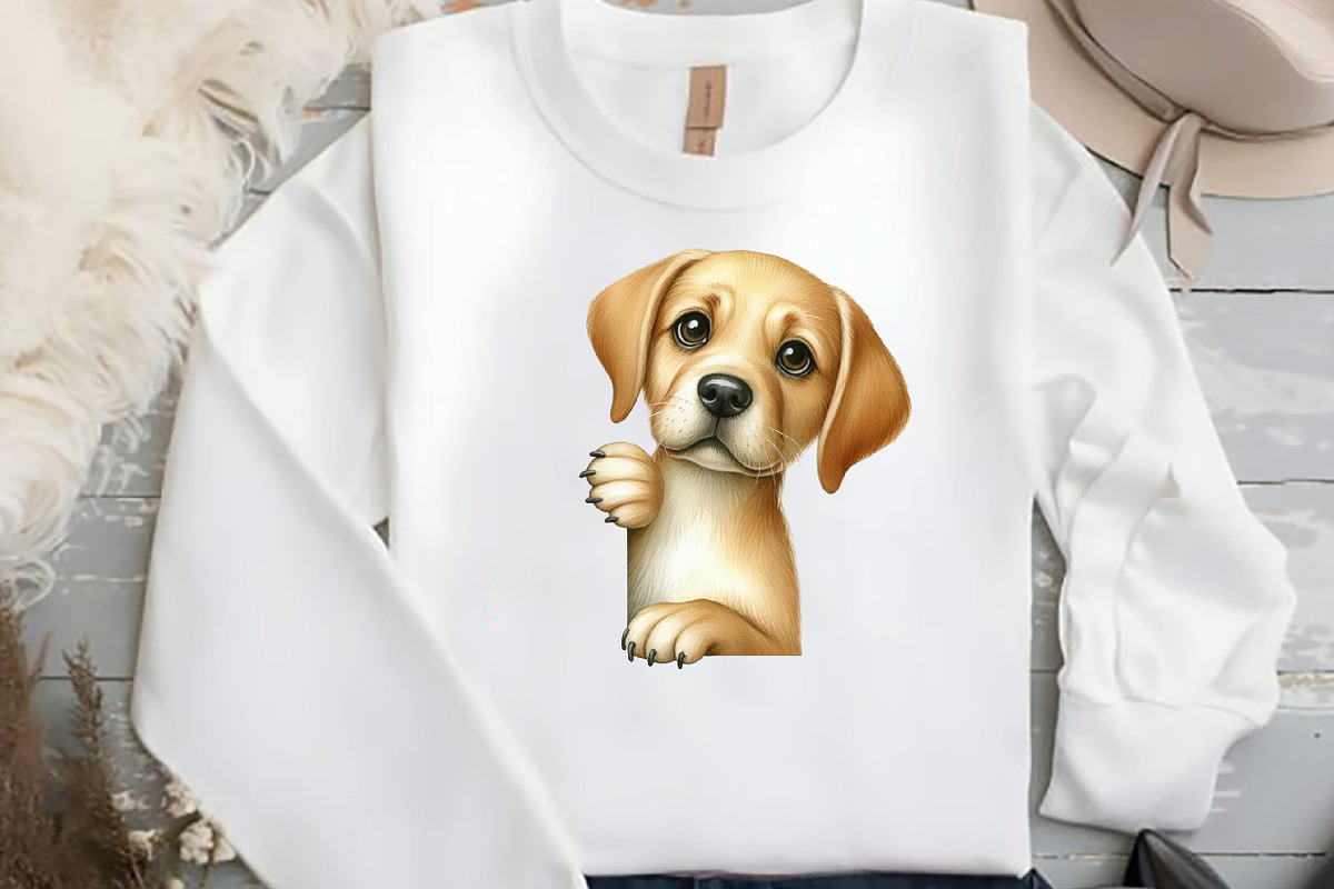 About Watercolor Peeking Dog Clipart, an Illustration by DreamCafeArt (Photo 5 of 6)