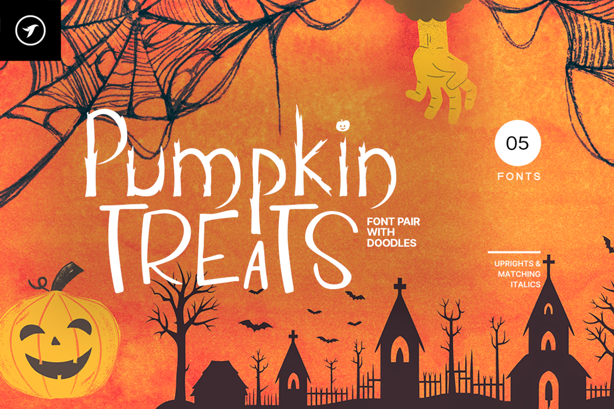 Pumpkin Treats - The Halloween Fonts, a Handwritten Font by Designova® (Photo 1 of 11)