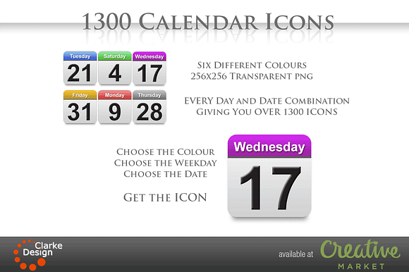 1300 Calendar Icons preview 2