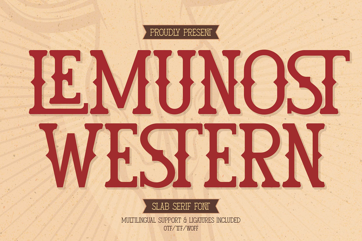 Lemunost Western | Slab Serif Font, a Slab Serif Font by Denustudios (Photo 1 of 12)