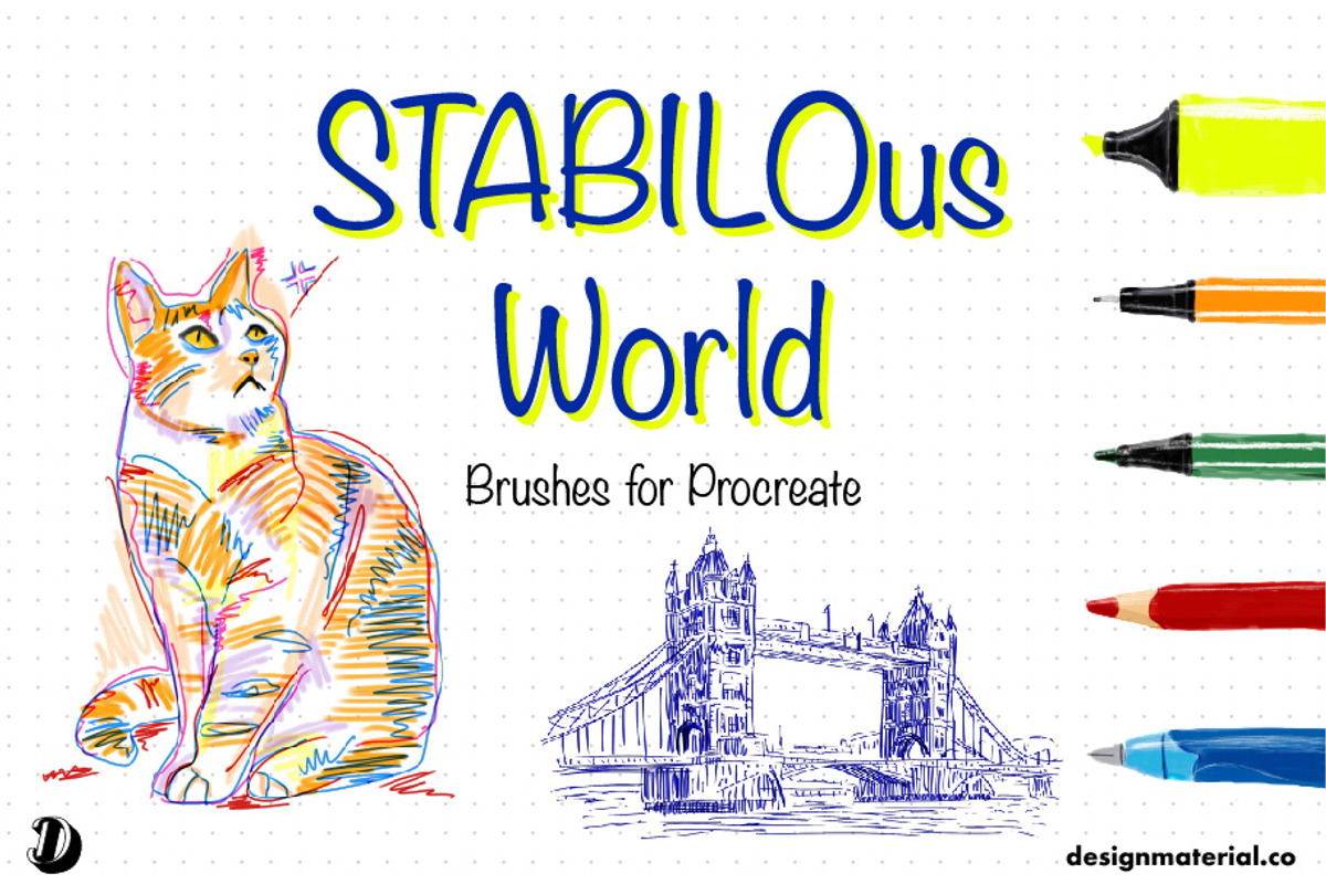 STABILOus Procreate Brushes, a Brush Add-On by Design Material Co. (Photo 1 of 7)