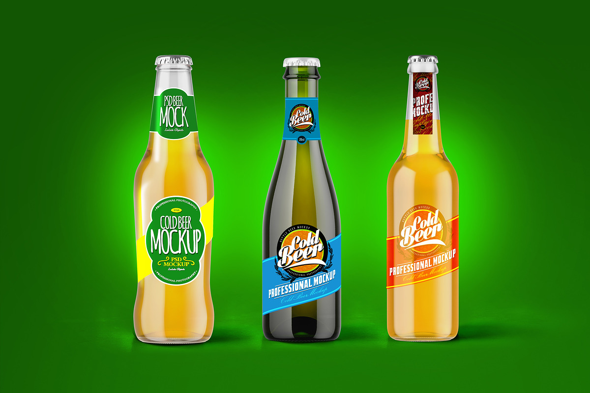 Glass Beer Bottle Mock-Up, a Product Mockup by PSD Market (Photo 6 of 13)