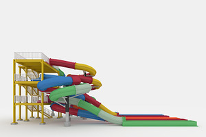 3D Model Waterpark Slide 4