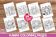 Kawaii Coloring pages Cute Relaxing, a Stationery Template by 2SUNS (Thumbnail 6 of 6)