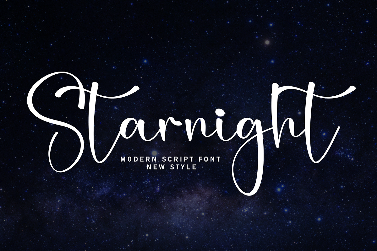 Starnight | Script Font, a Handwritten Font by Scratchones (Photo 1 of 8)