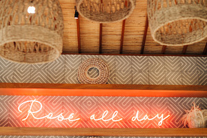 Neon sign in beach style bar