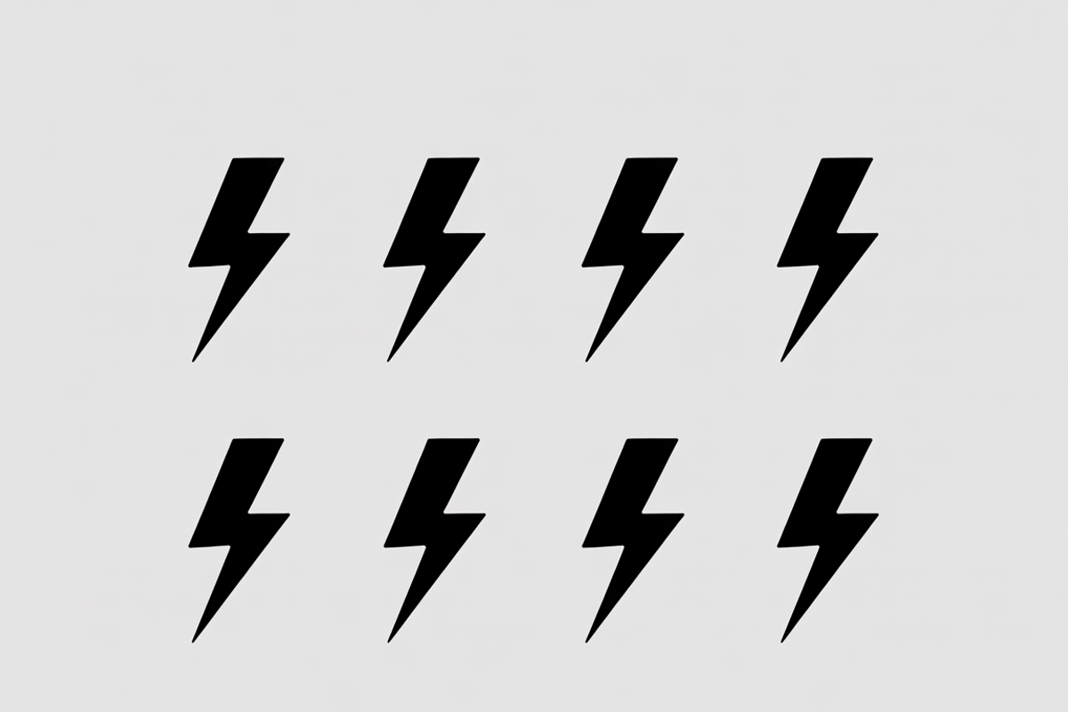 A bold set of lightning bolt icons, an Illustration by Amazin_art (Photo 3 of 13)