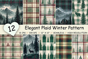 Elegant Plaid Winter Pattern Bundle