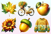 Yellow & Green Autumn Clipart PNG, a Graphic by CitraGraphics (Thumbnail 3 of 4)