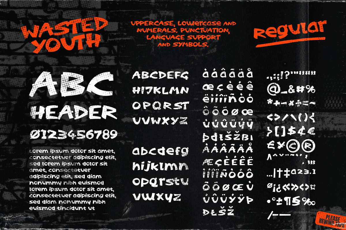 Wasted Youth: 90s Grunge Brush Font, a Handwritten Font by Wingsart Studio (Photo 3 of 20)