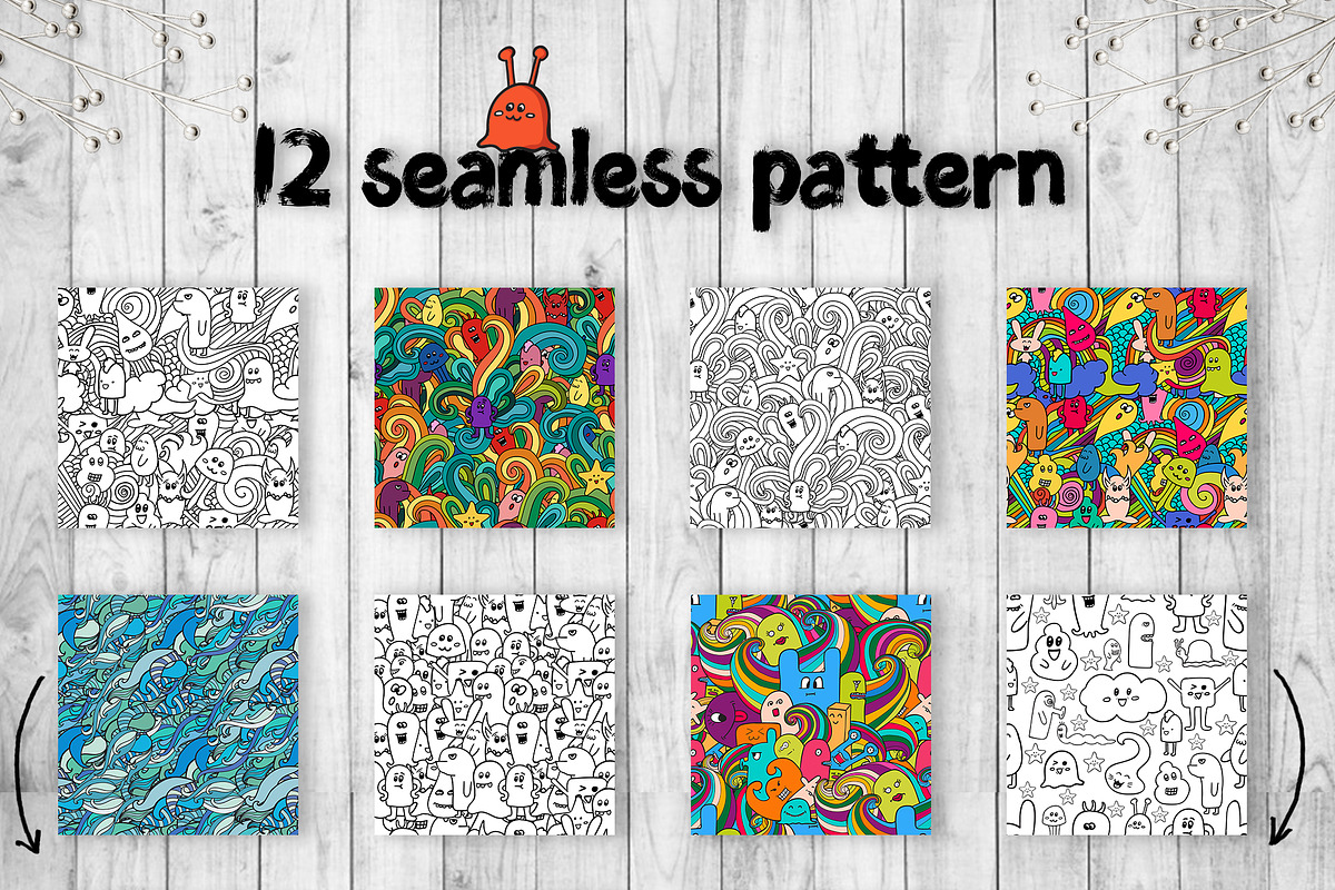 Cute Monsters, a Pattern Graphic by Olesya Agudova (Photo 5 of 9)