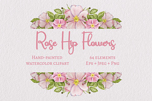 Rose Hip Flowers Clipart, a Decorative Illustration by Milla_Zelenyuk_art
