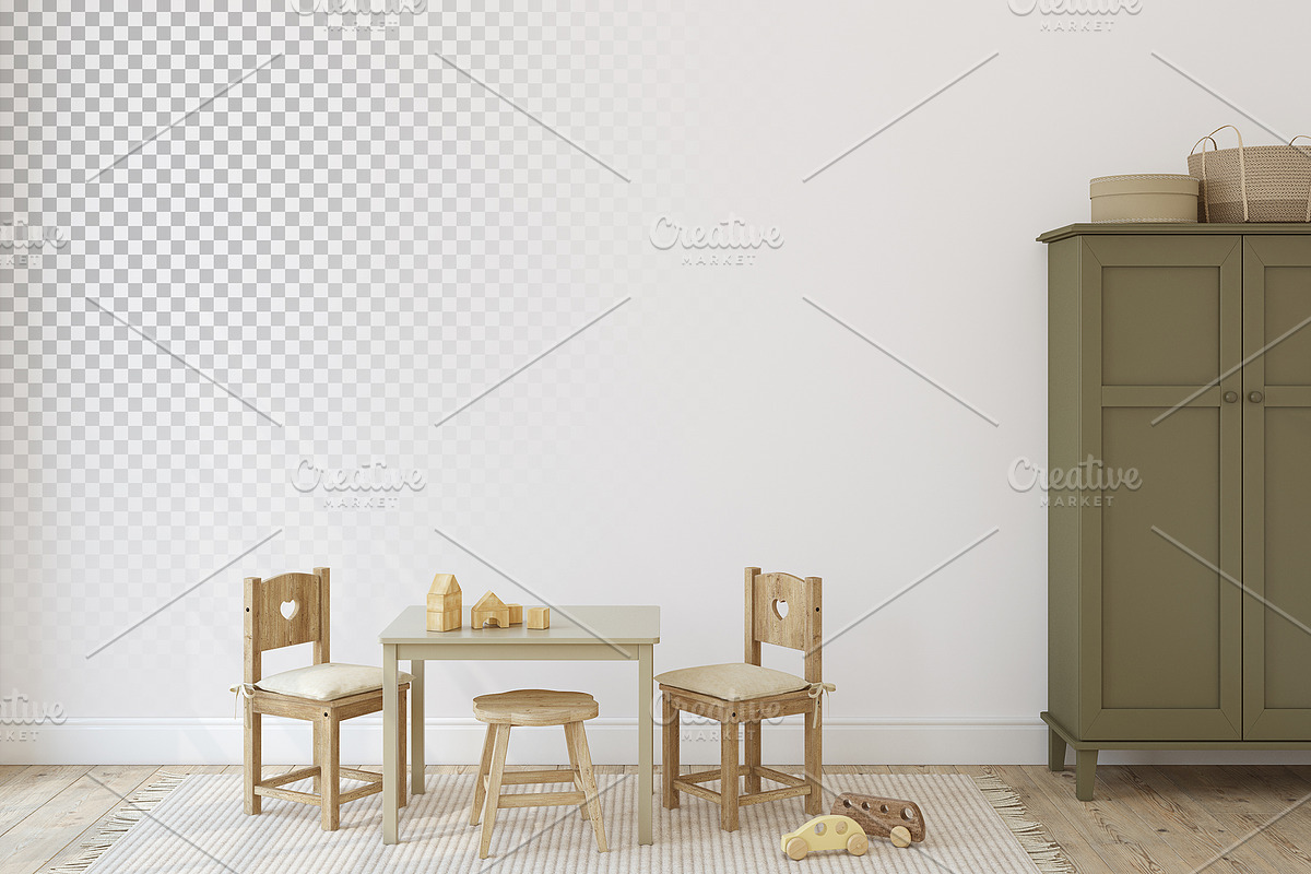 TODDLER ROOM Wall & Frames Mockup, a Poster Template by MyHomeMockups (Photo 6 of 10)