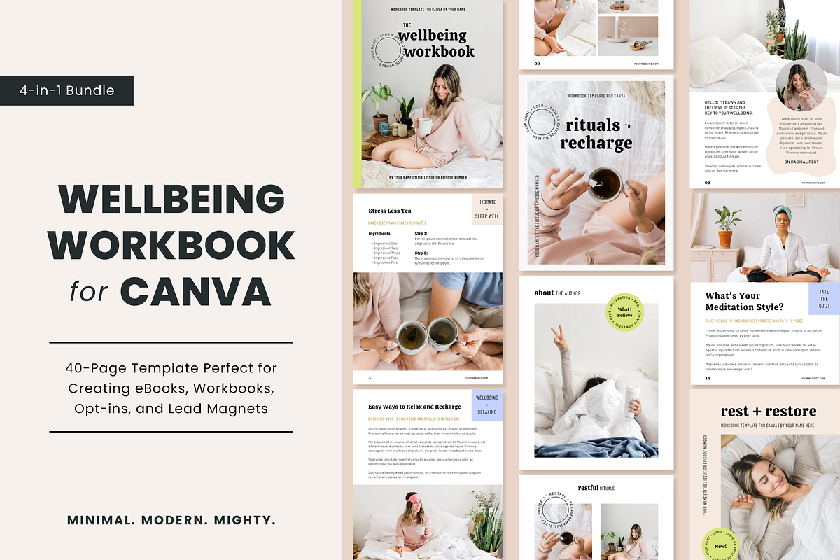4-in-1 Wellbeing Bundle for Canva, a Templates & Theme by Erin Cassidy (Photo 2 of 29)