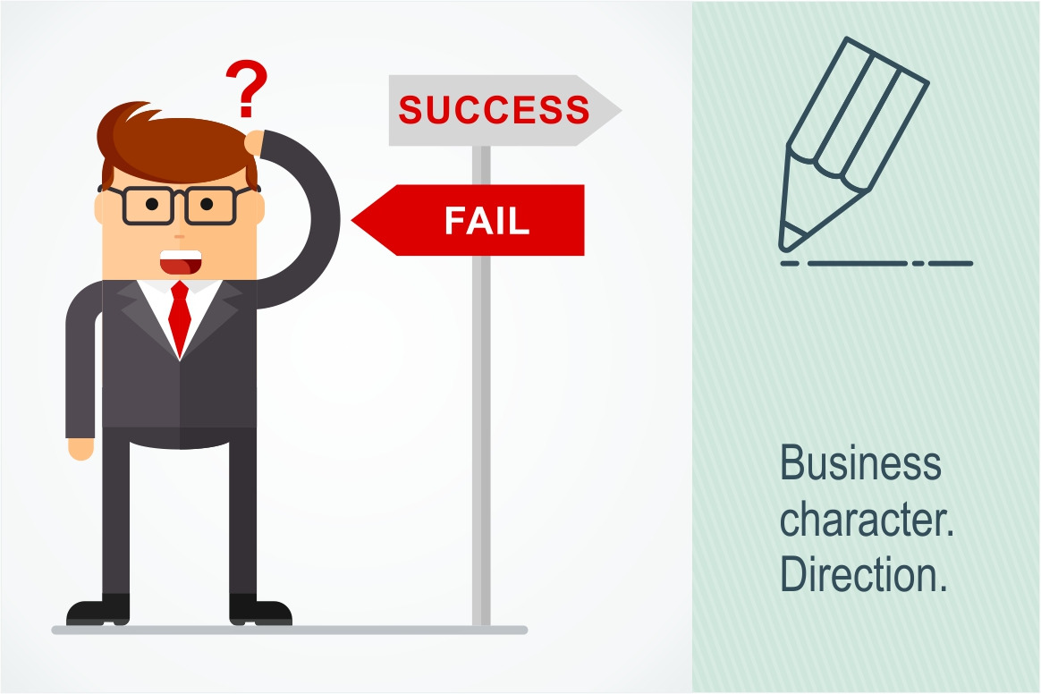Business character. Direction, a Finance Illustration by Quarta