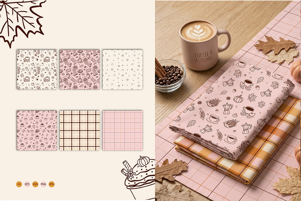 Retro Autumn Coffee Clipart Vector, a Seasonal Illustration by SunnJaneArt (Photo 12 of 19)