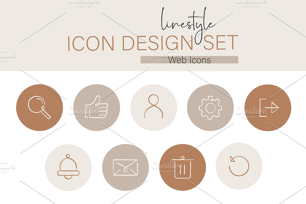 Linestyle Icon Design Set Web Icon, an Outline Icon by pepulousdsg