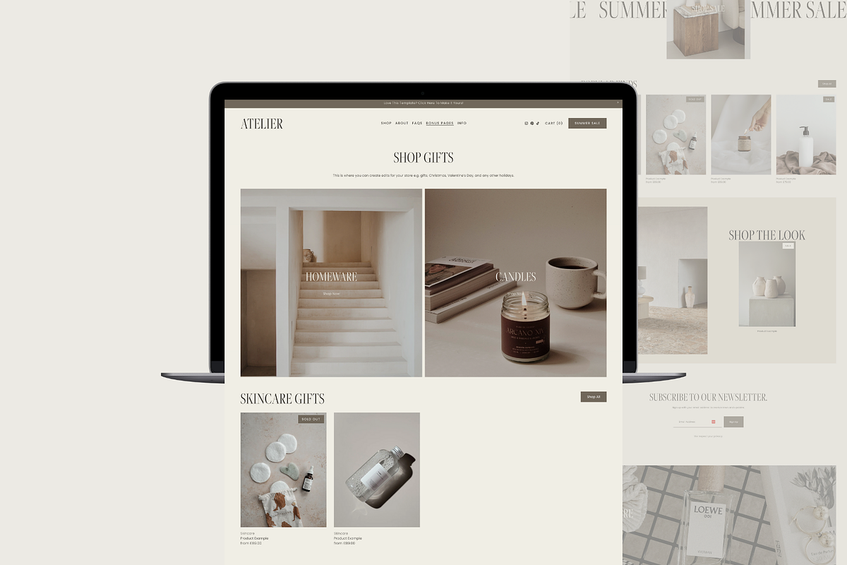 Squarespace Website Template Atelier, a Squarespace Template by Candor Templates (Photo 4 of 14)