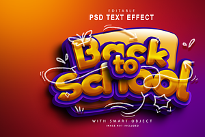 Back to School 3d PSD Text Effect