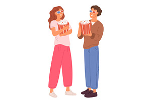 Young man and woman wearing 3D, a Person Illustration by Vectorbuum