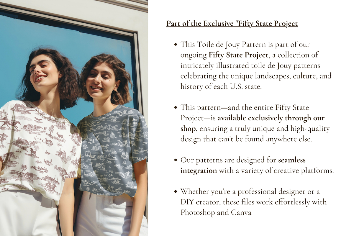 Kentucky Toile de Jouy Pattern, a Background Graphic by Hughes Studio (Photo 8 of 9)