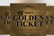 Golden Ticket Birthday Invitation, a Flyer Template by Giant Design (Thumbnail 1 of 3)