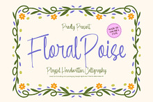 Floral Poise Charming Calligraphy