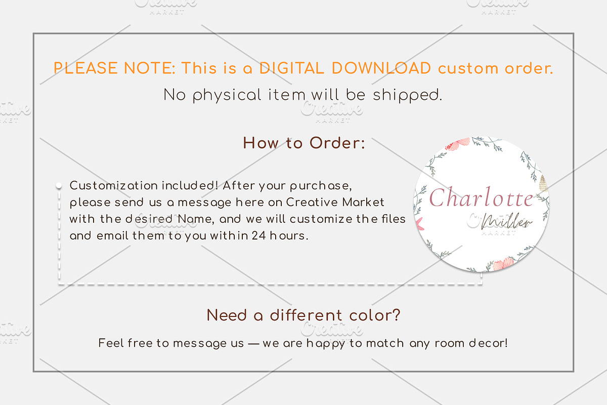 Custom Name Nursery Wall Art Set, a Decorative Illustration by Nadia Semyroz (Photo 2 of 7)